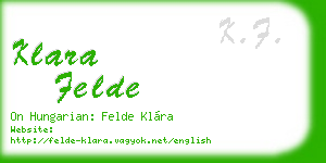klara felde business card